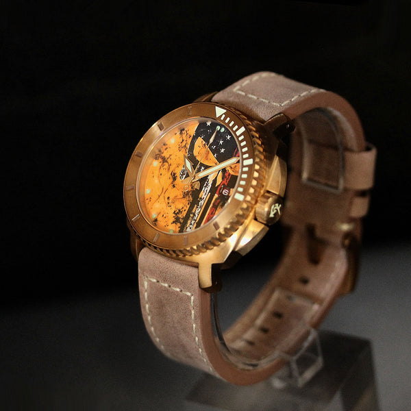 Bronze Blood & Thunder - Punisher Skull Dial, thin-red line