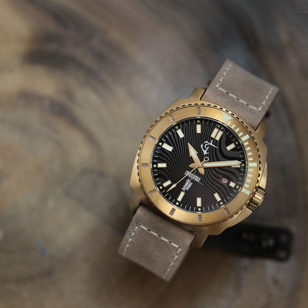 Bronze Crossfire - Black Damasteel Dial