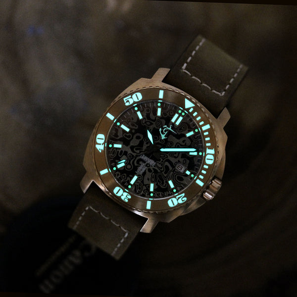 Bronze Crossfire - Mirror Polished Damasteel Dial