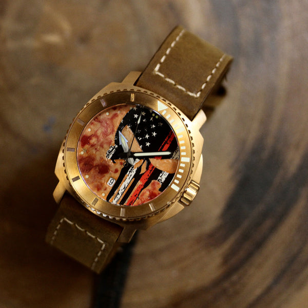 Bronze Blood & Thunder - Blood Punisher Skull Dial